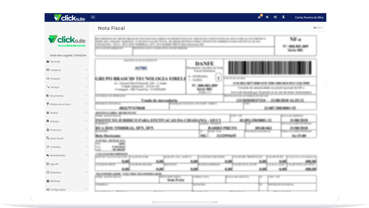Emissão de Notas NFe e NFs - ClickSuite